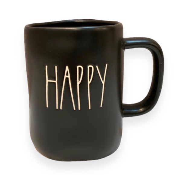 Rae Dunn Happy Black Matte Mug Artisan Collection by Magenta EUC 20 oz - Picture 1 of 1